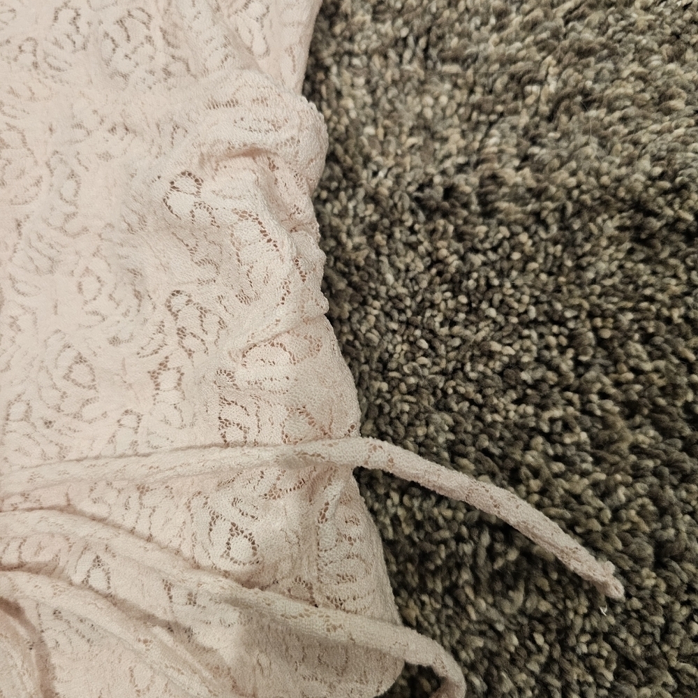 Kimchi Blue Pink Wrap Top V Neck Faux Wrap Cami Crop Top M - Picture 4 of 9